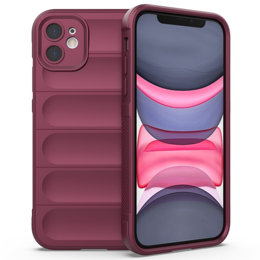 Mjukt greppformat iPhone 11 skal - Vinröd