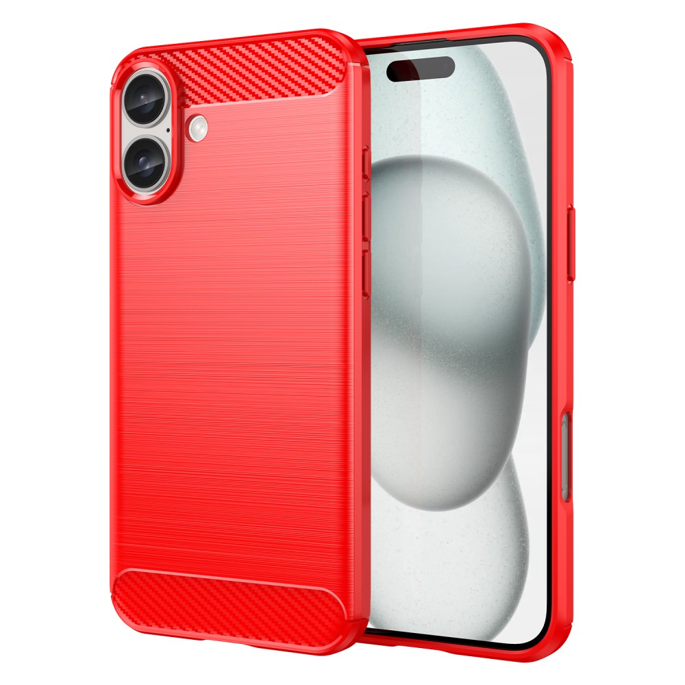 Carbon Flex iPhone 16 Plus skal - Röd