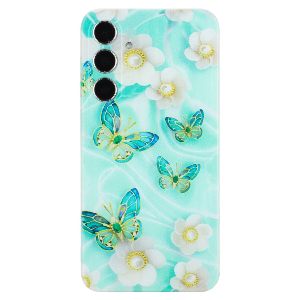 Samsung Galaxy S24 FE Fodral Mönster Tryck Flexibelt Telefonskydd Klar Edge - Fjärilsblomma