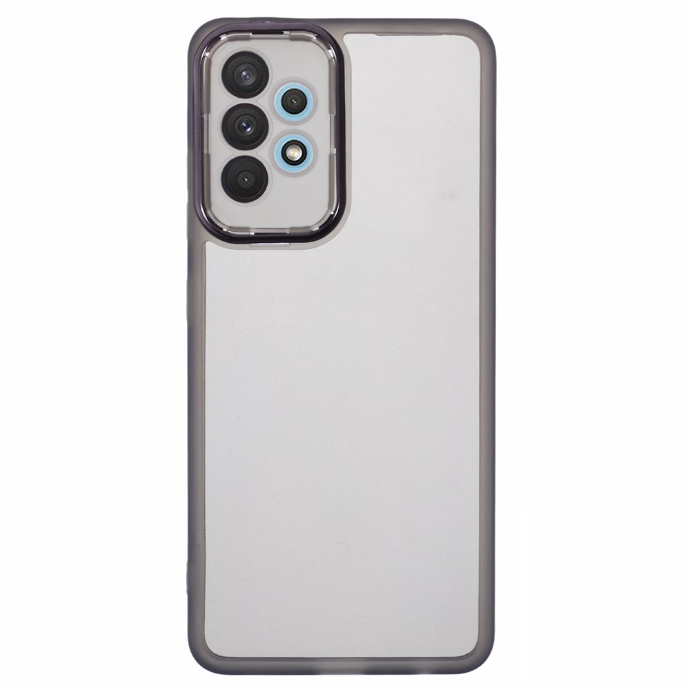 DKSM-serien Samsung Galaxy A52s 5G / A52 5G / A52 4G-fodral Galvaniserad kameraram Flexibelt mobilskal - Genomskinlig Svart