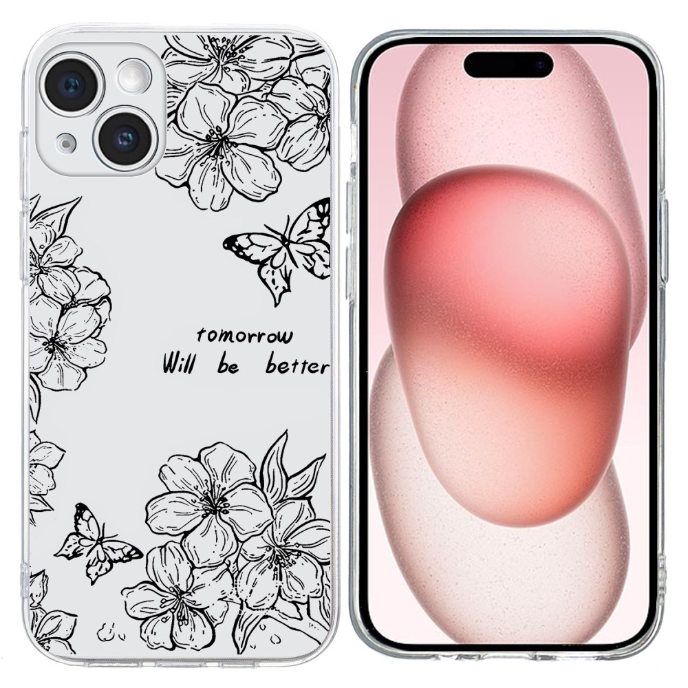 Vibe iPhone 15 skal - Fjärilsblomma