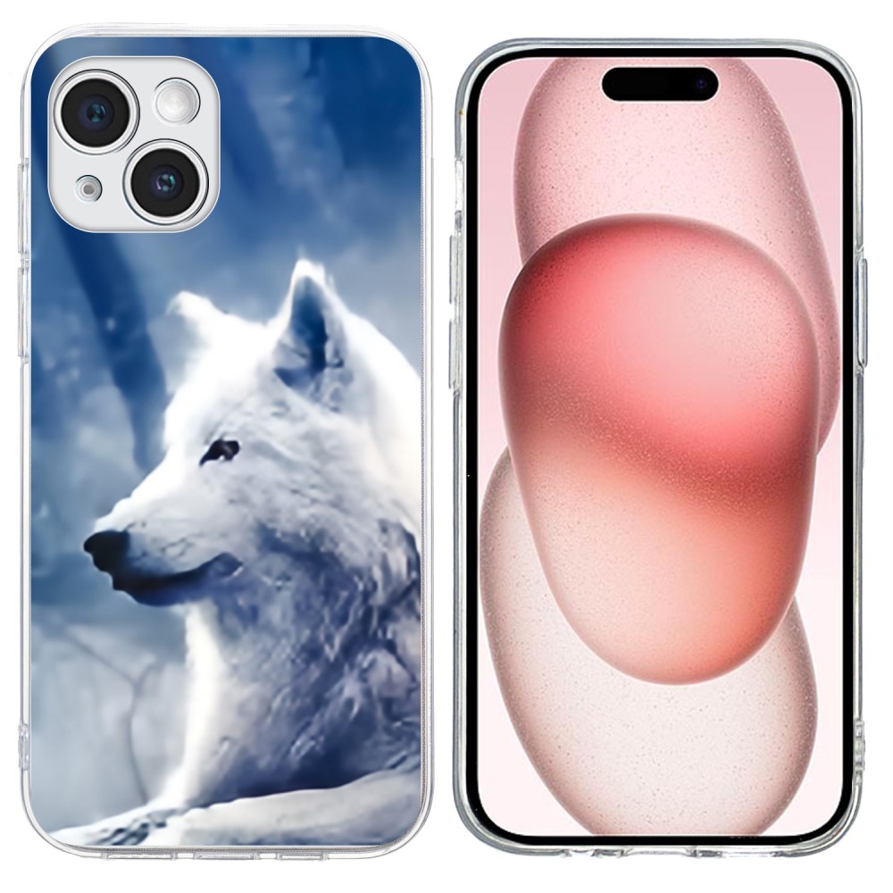 Vibe iPhone 15 Plus skal - Vit Varg