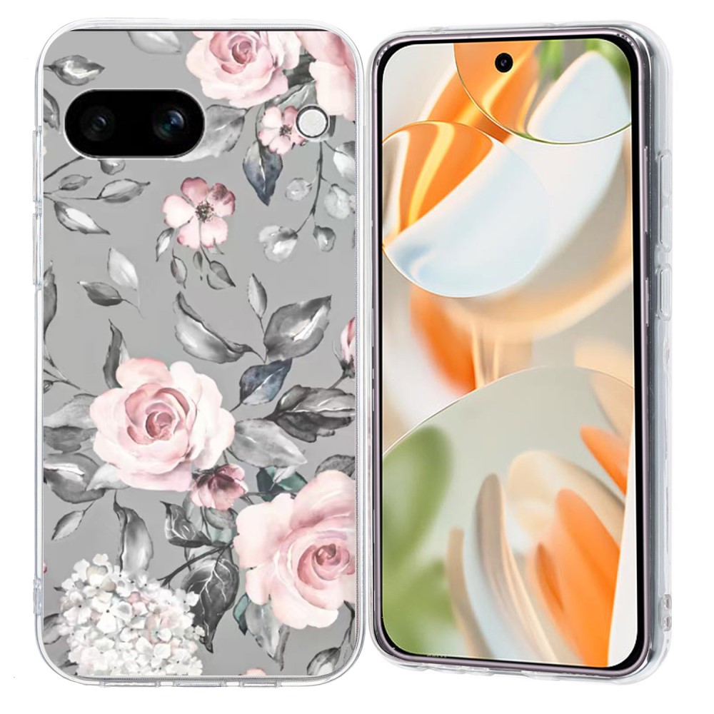 Vibe Google Pixel 9a skal - Blommor Med Grå Bakgrund