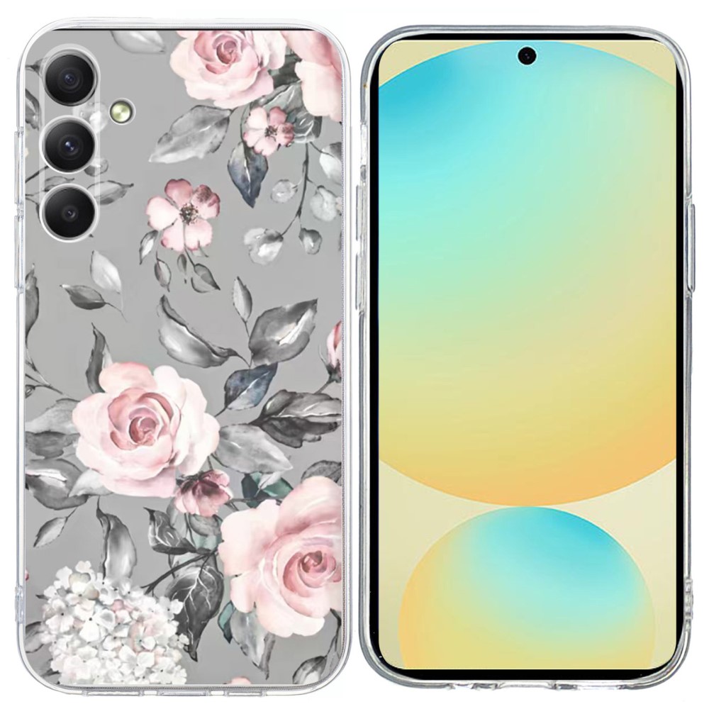 Vibe Samsung Galaxy S25 FE skal - Blommor Med Grå Bakgrund