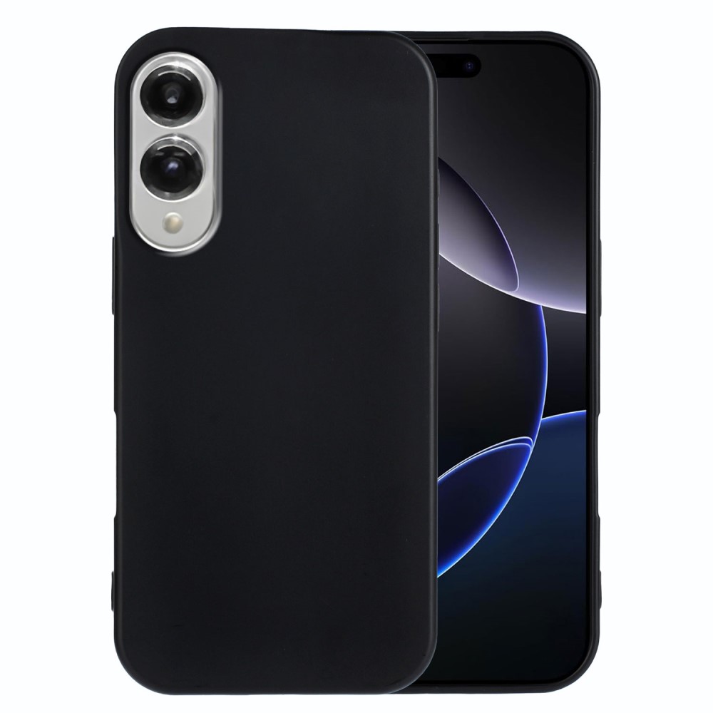 Samsung Galaxy S25 Edge Flexibelt Fodral Mjukt Matt Anti-fingeravtryck Telefon Baksida - Svart