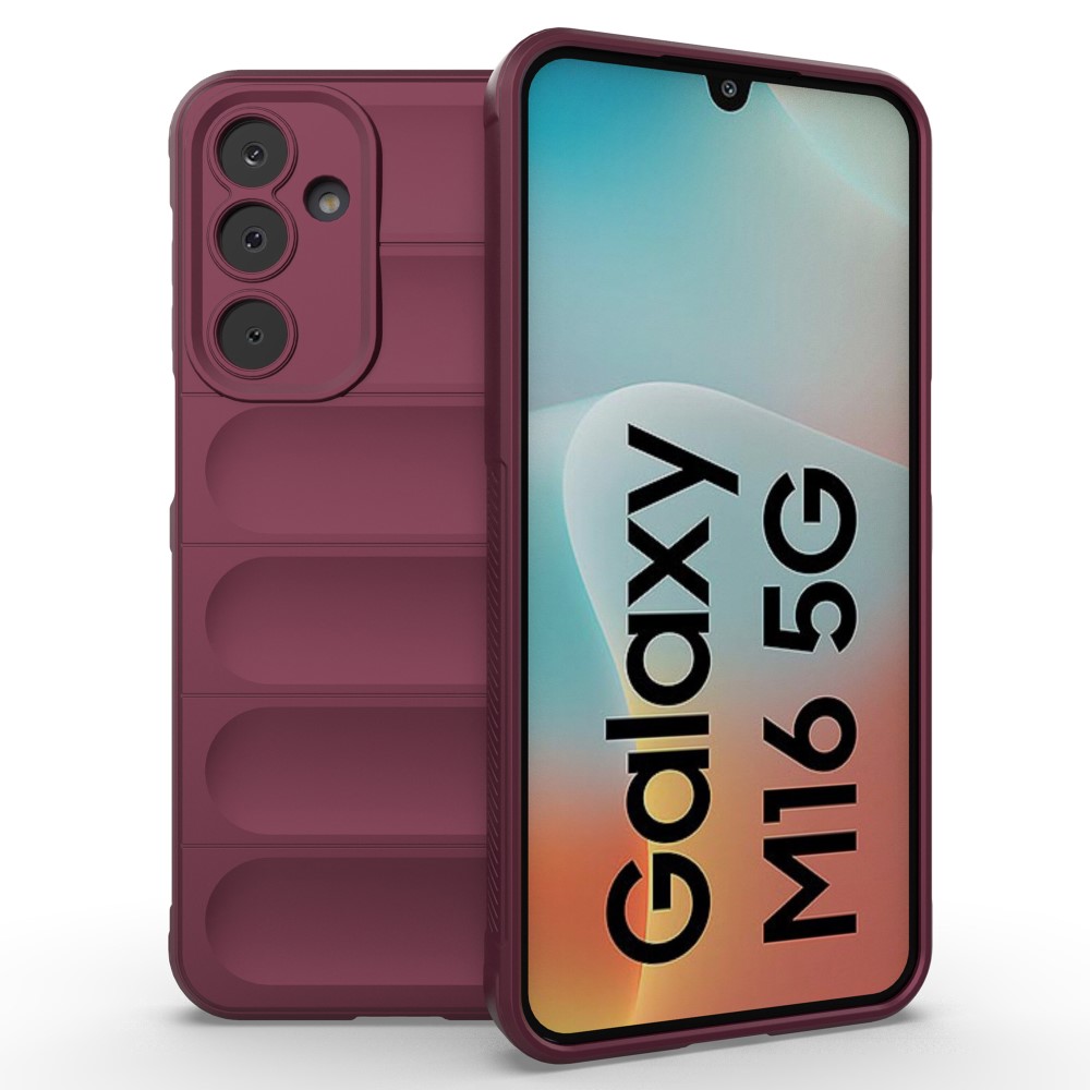 Mjukt greppformat Samsung Galaxy M16 / Samsung Galaxy F16 5G skal - Vinröd