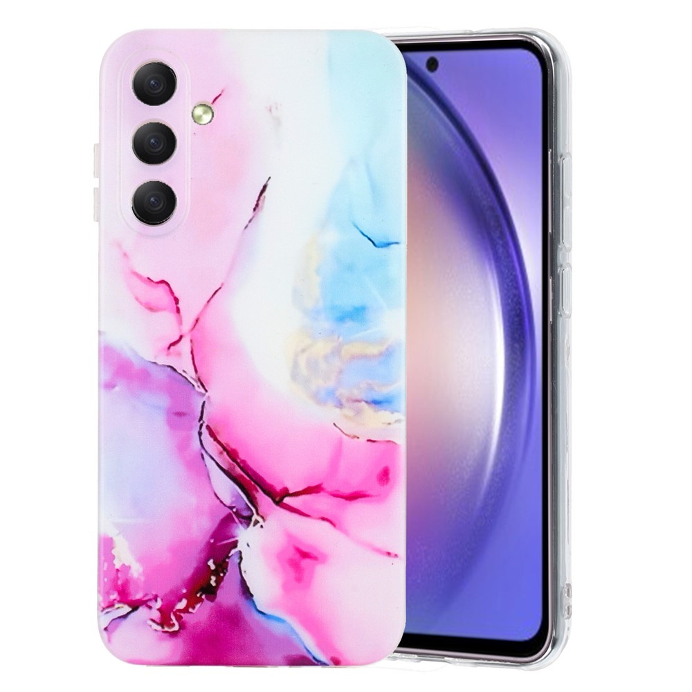 Marmormotiv Samsung Galaxy A17 skal - Rosa / Blå
