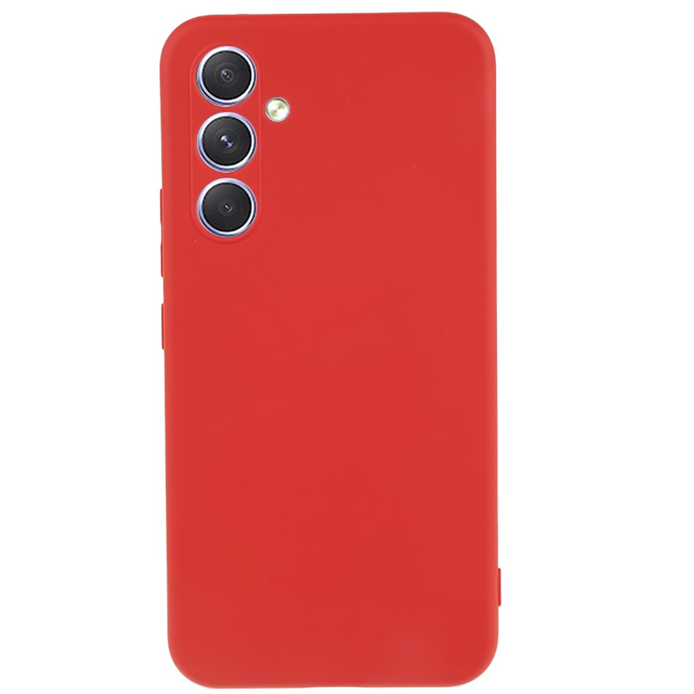 Mikrofiberfodrat Samsung Galaxy S25 FE skal i mjukt gummi - Röd