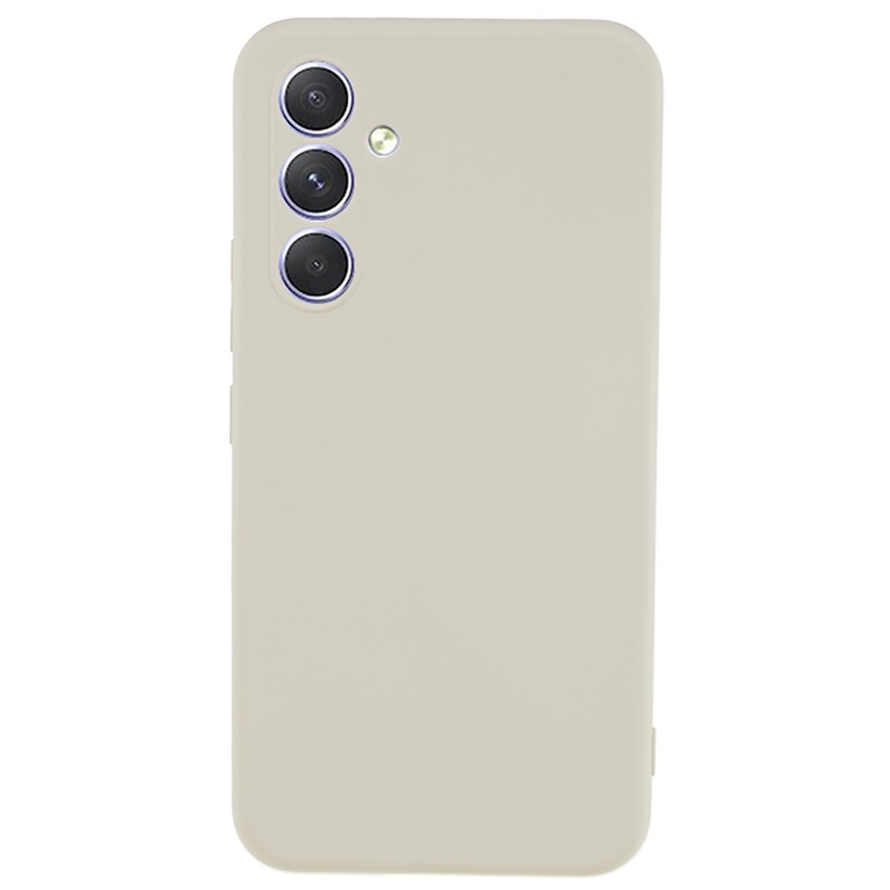 Mikrofiberfodrat Samsung Galaxy S25 FE skal i mjukt gummi - Vit