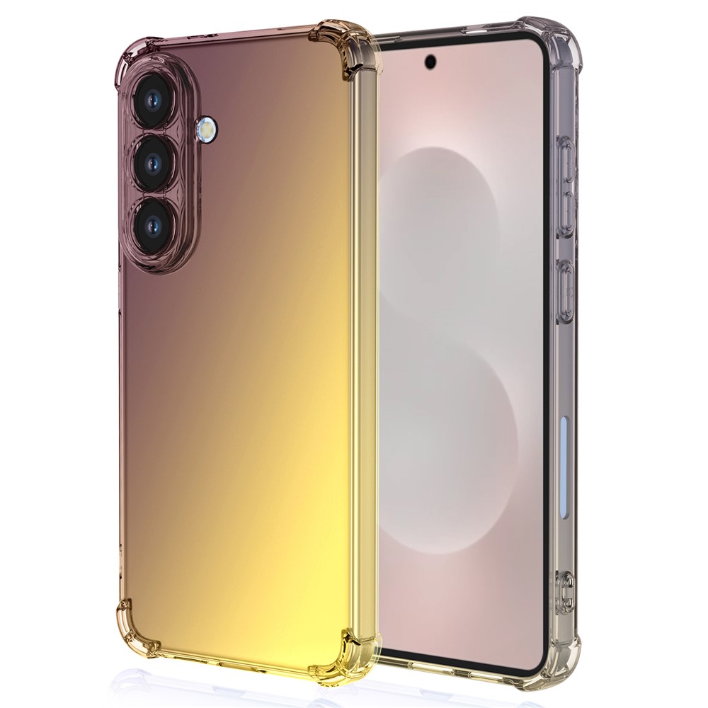 Samsung Galaxy S26-fodral i gradientfärg, flexibelt och stötsäkert - Svart / Guld