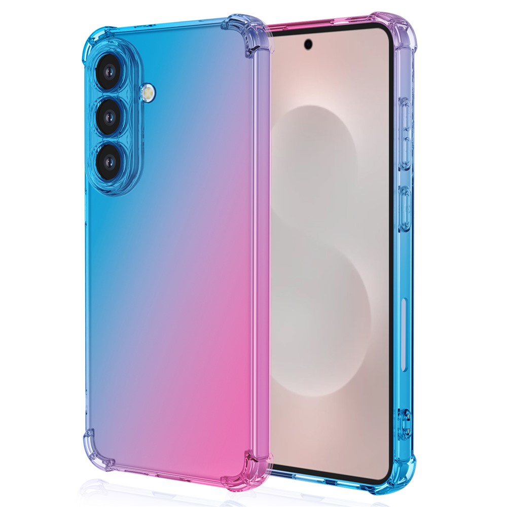 Samsung Galaxy S26-fodral i gradientfärg, flexibelt och stötsäkert - Blå / Rosa