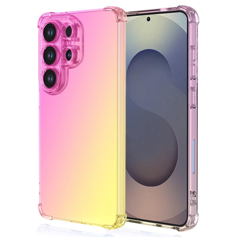 Samsung Galaxy S26 Ultra-fodral i gradientfärg, flexibelt och stötsäkert - Rosa / Guld
