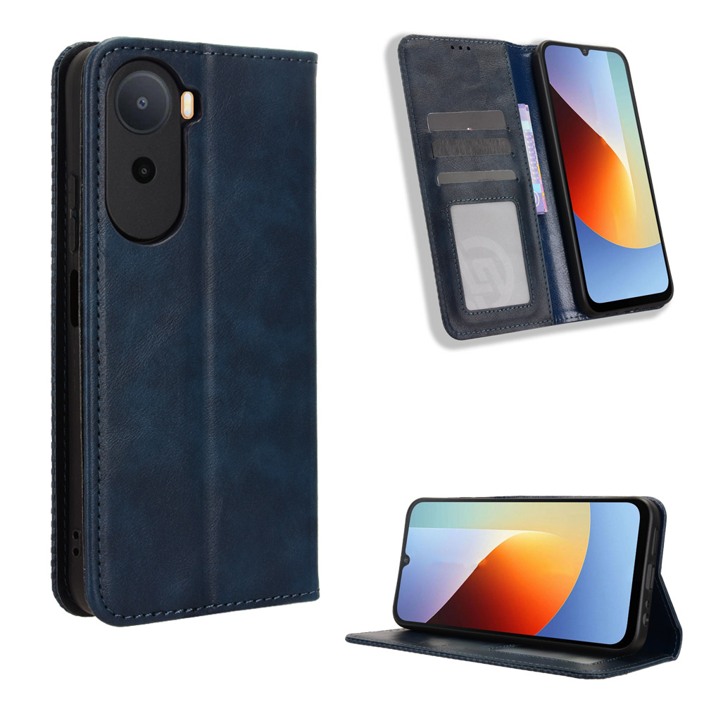 Hållbart konstläder Xiaomi Redmi A7 Pro 4G fodral med plånbok - Blå