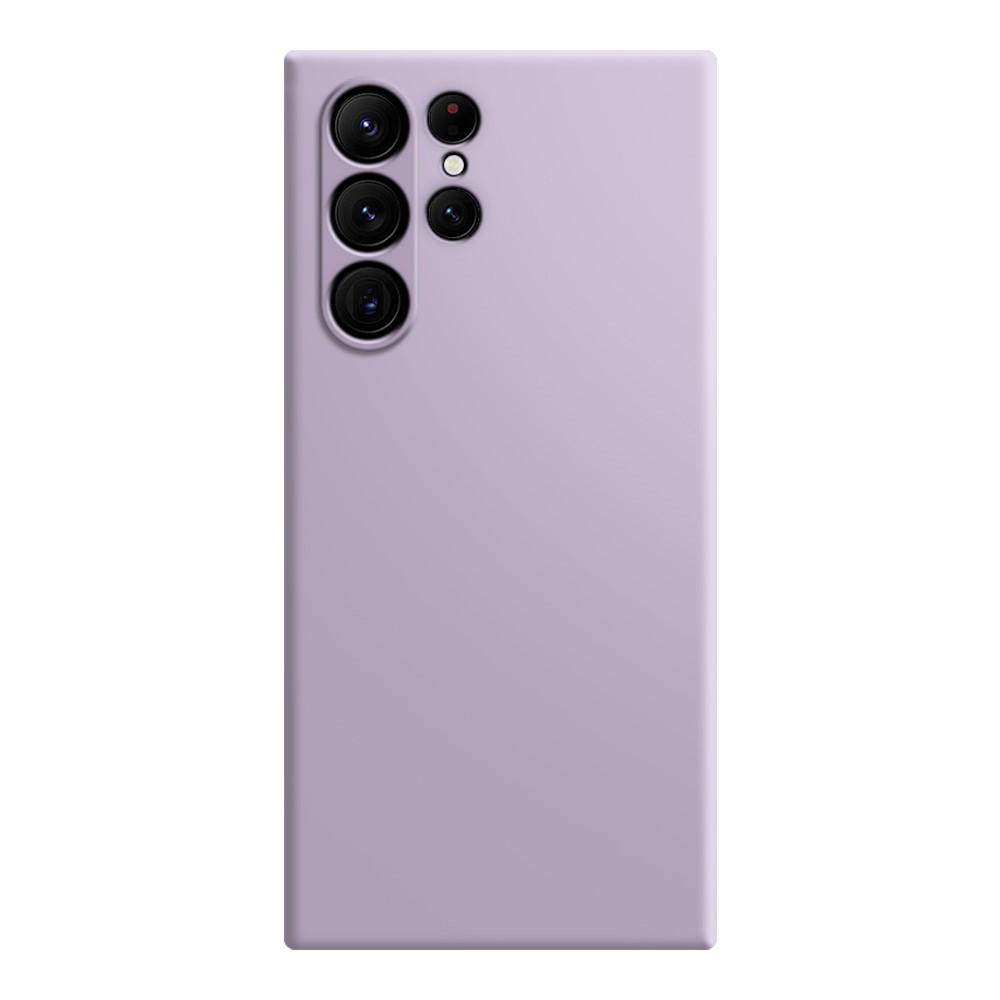 Mikrofiberfodrat Samsung Galaxy S24 Ultra skal i mjukt gummi - Lila