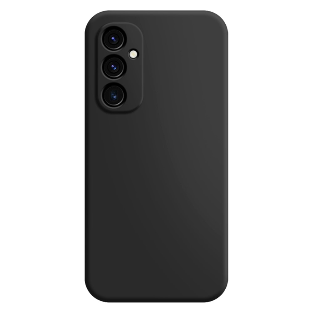 Mikrofiberfodrat Samsung Galaxy A55 skal i mjukt gummi - Svart