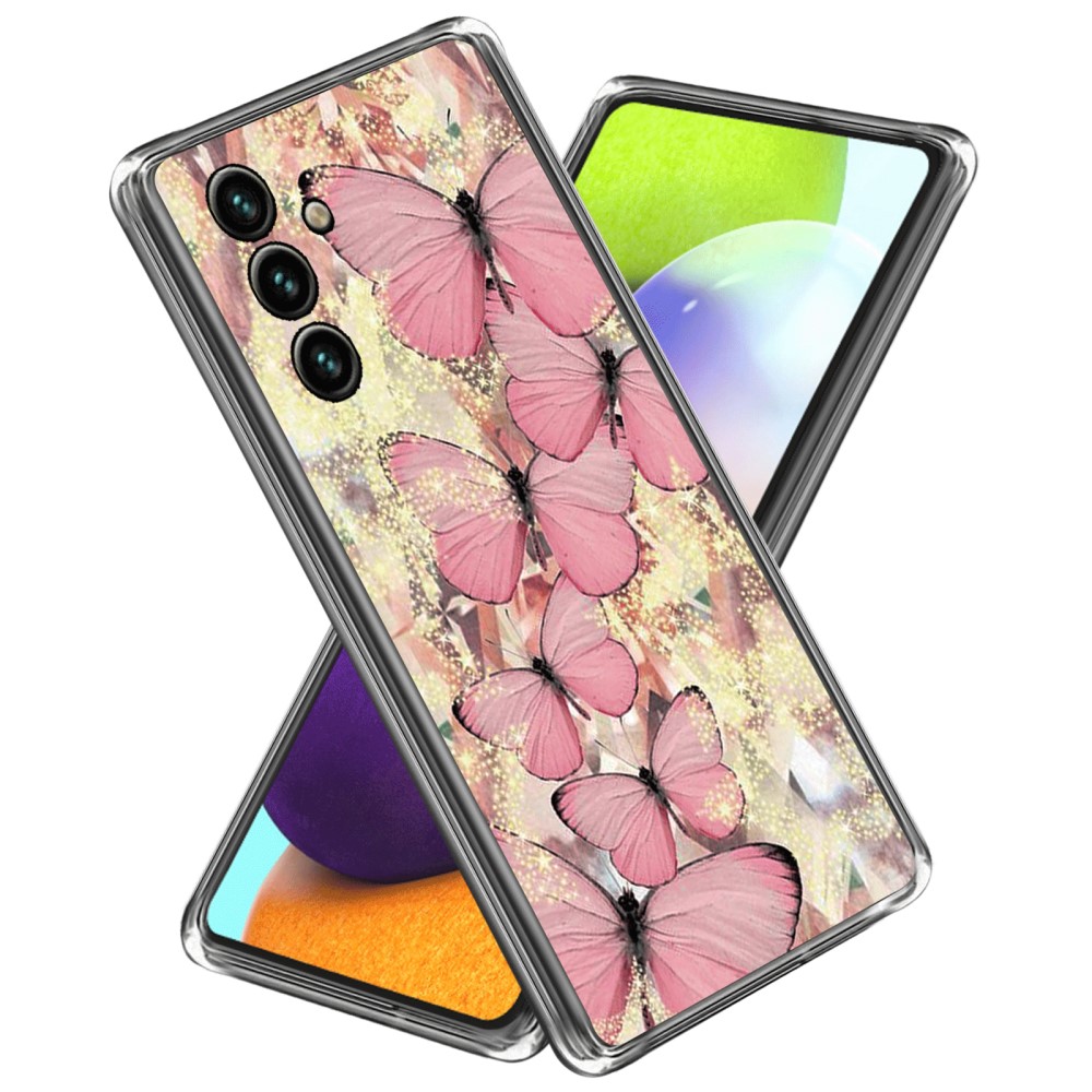Deco Samsung Galaxy A55 skal - Rosa Fjärilar