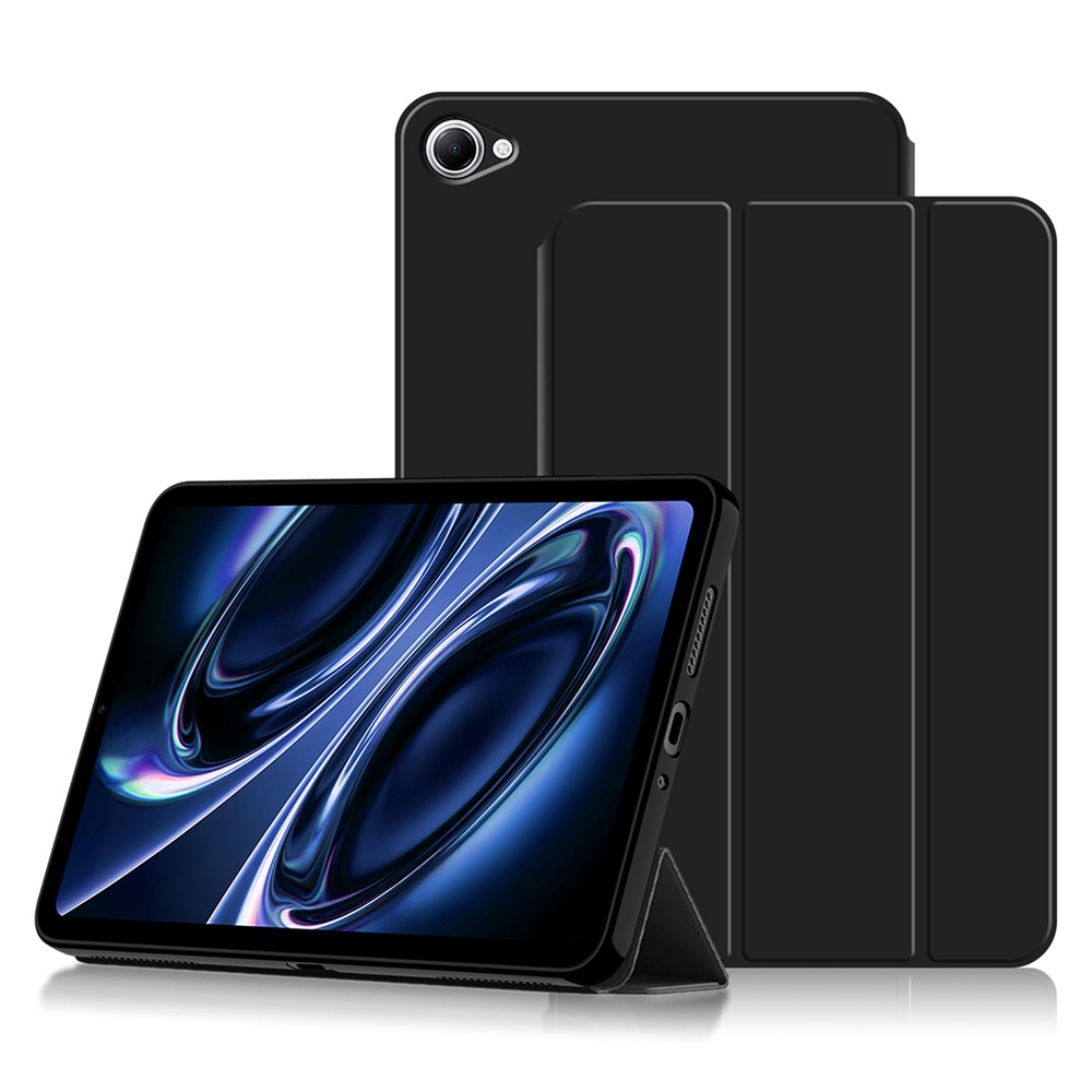 Xiaomi Redmi K Pad 2 Case Vegan Leather Flexible Back Trifold Stand Tablet Cover - Black
