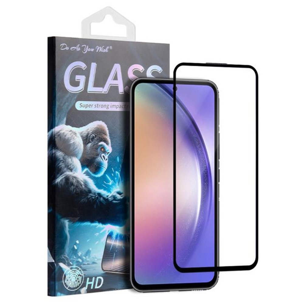 DAY Samsung Galaxy A54 5G skärmskydd med silketryck, helhäftande, högkvalitativt aluminium-mjukplastglas