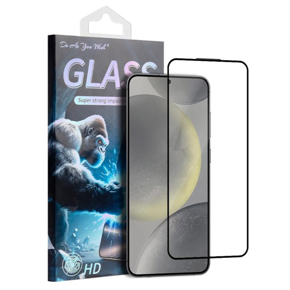 DAY Samsung Galaxy S24+ skärmskydd med silketryck, heltäckande lim, högkvalitativt aluminium-mjukplastglas