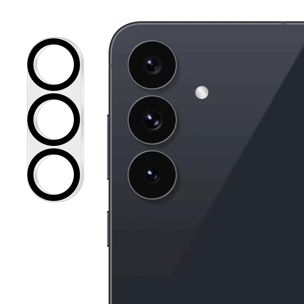 Samsung Galaxy S24+ objektivskydd i härdat glas med silketryck - Svart