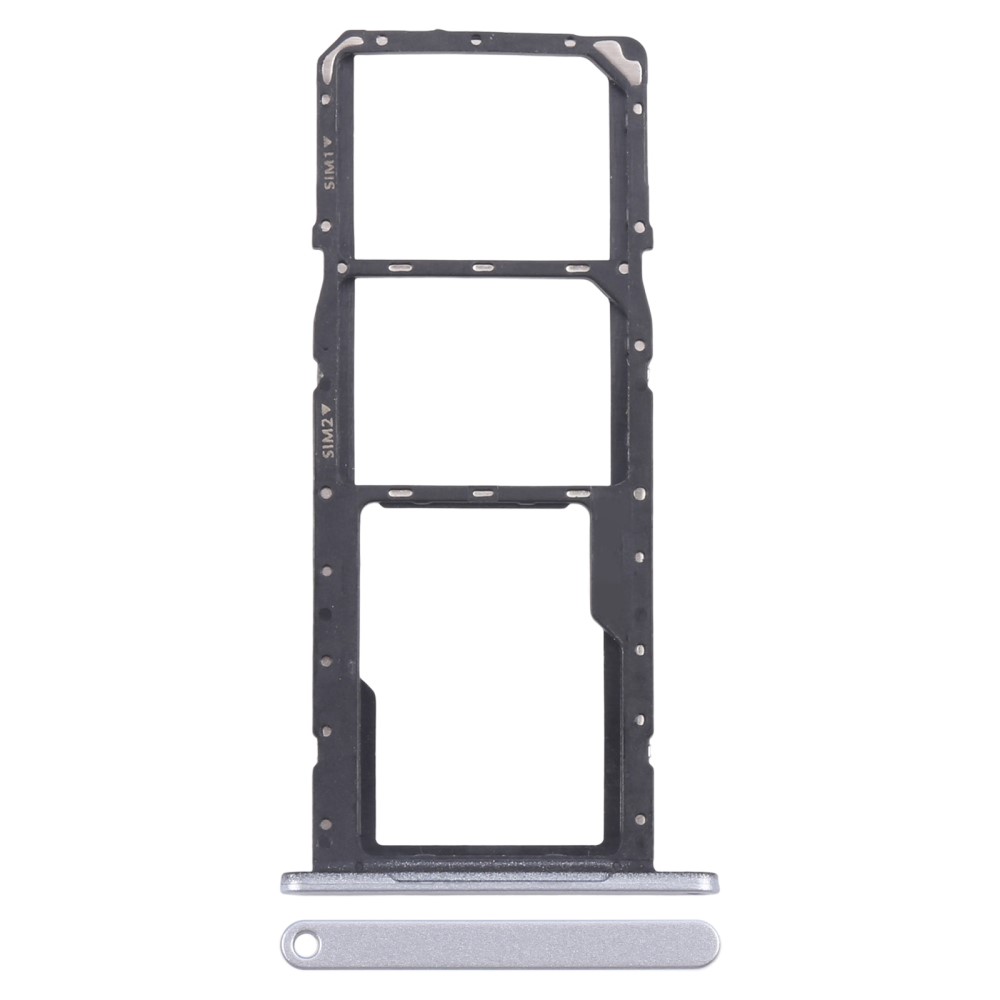 Samsung Galaxy A06 A065 OEM Reservdel för dubbla SIM-kort och SD-kortshållare (utan logotyp) - Silver