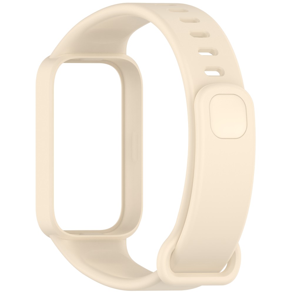 Silikonband med fodral Xiaomi Smart Band 9 Active / Redmi Band 3 Smartwatch ersättningsrem - Beige