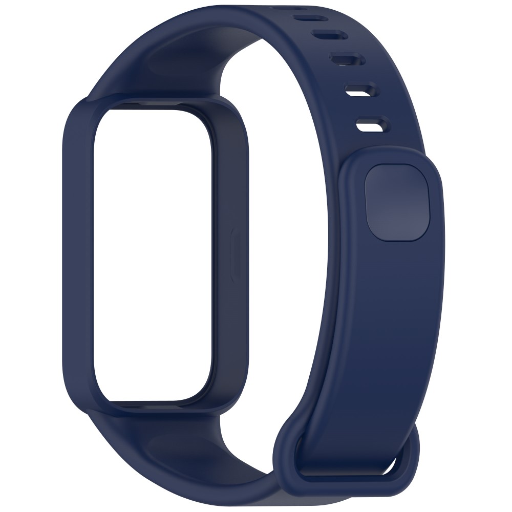 Silikonband med fodral Xiaomi Smart Band 9 Active / Redmi Band 3 Smartwatch ersättningsrem - Midnattsblå