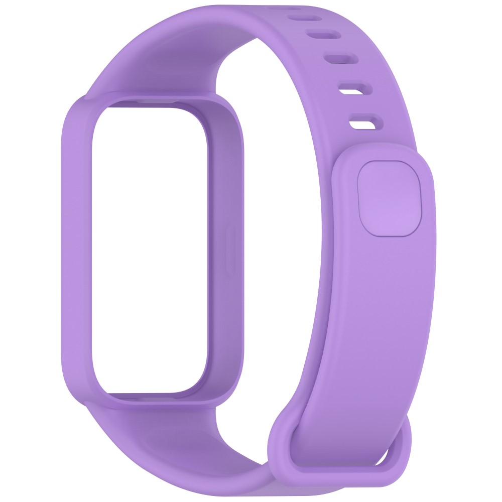 Silikonband med fodral Xiaomi Smart Band 9 Active / Redmi Band 3 Smartwatch ersättningsrem - Lila