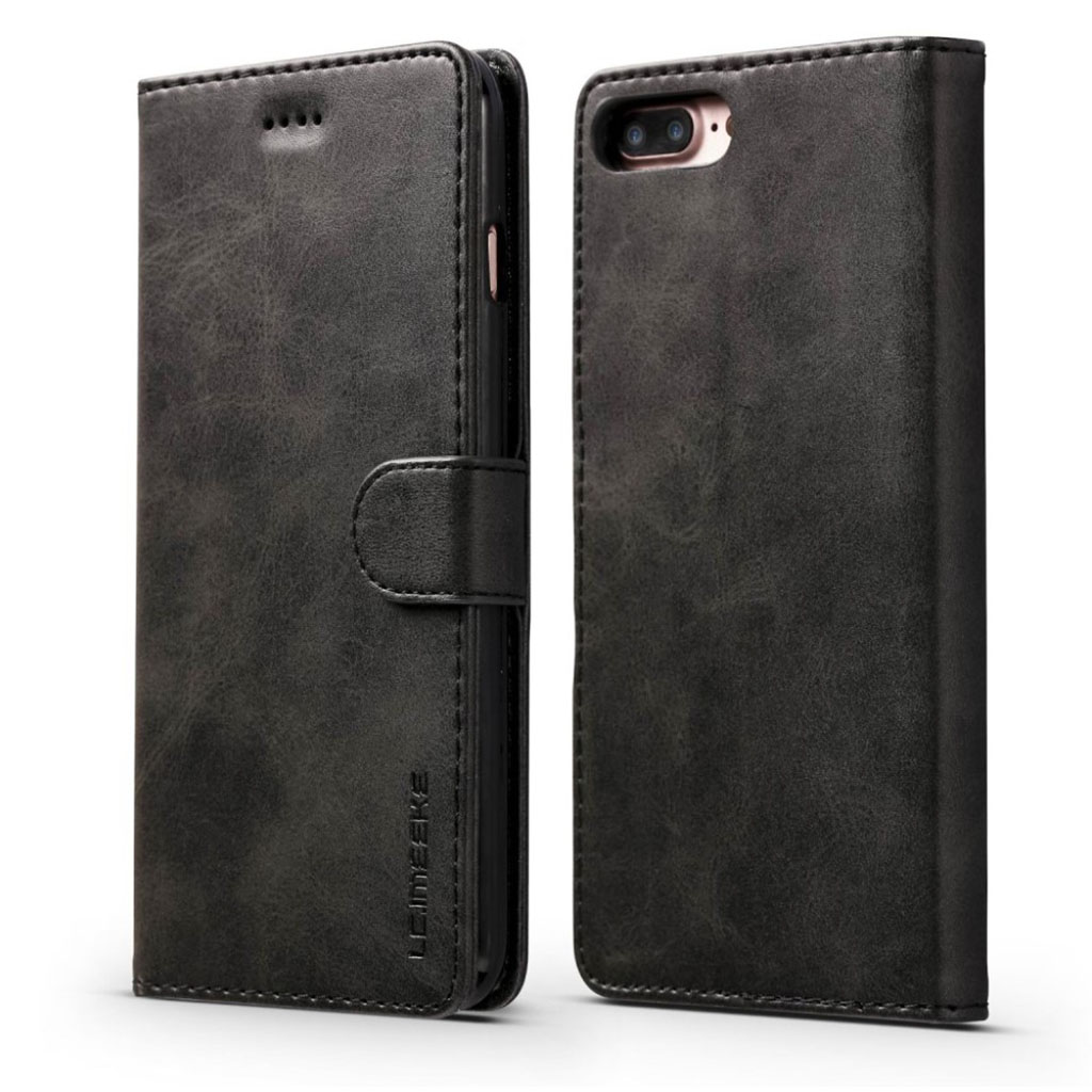 LC.Imeeke läder iPhone 8 Plus / iPhone 7 Plus fodral - Svart