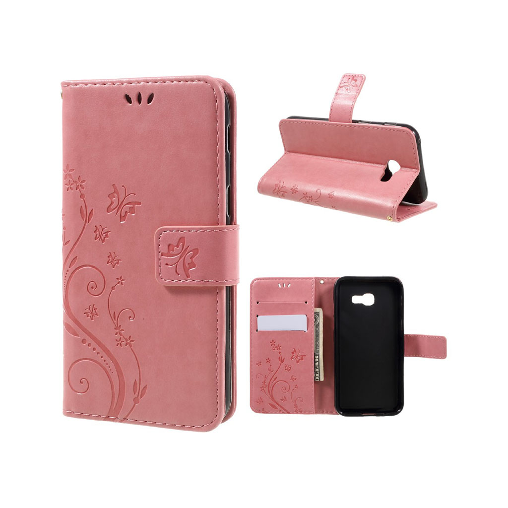 Butterfly läder Samsung Galaxy A5 (2017) fodral - Rosa