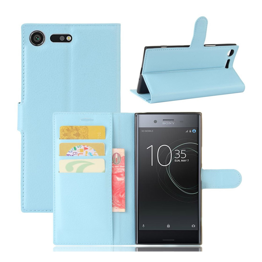 Sony Xperia XZ Premium Enfärgat skinn fodral - Blå