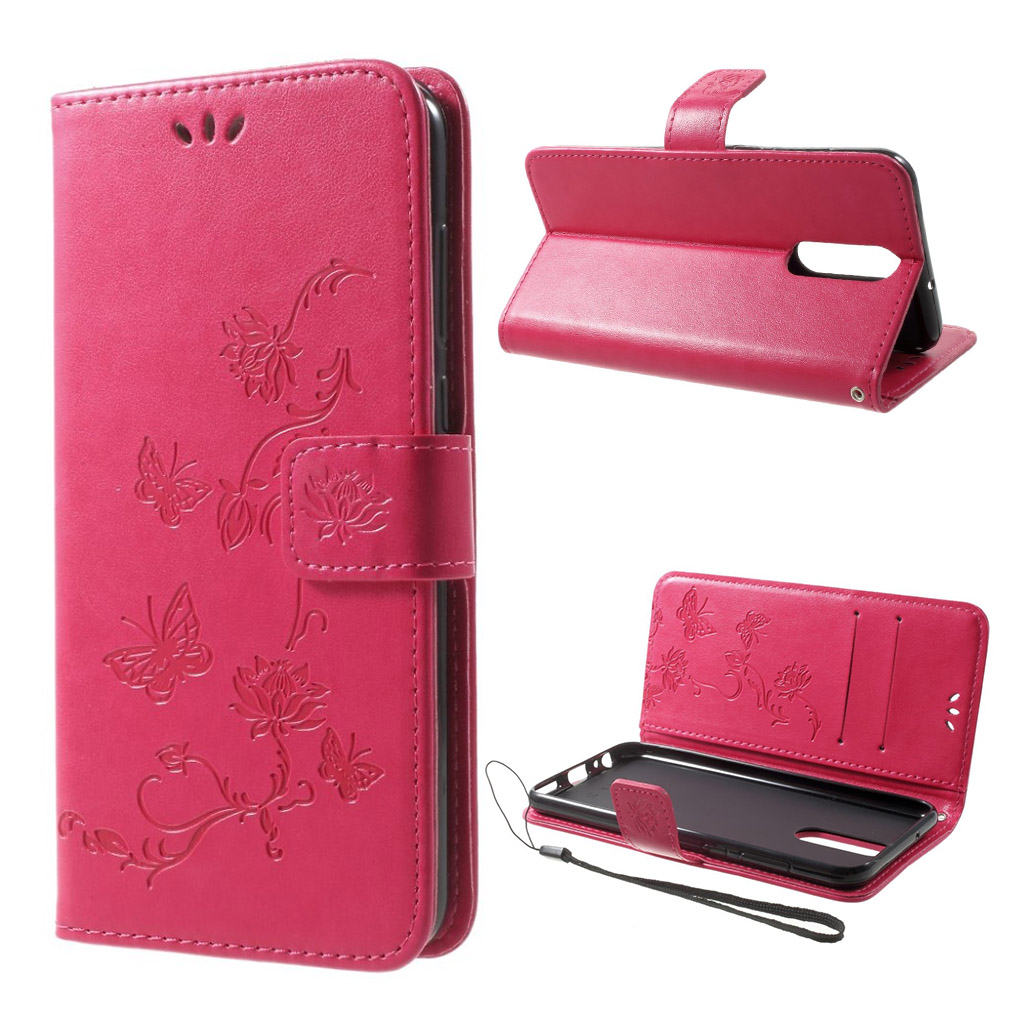 Butterfly läder Huawei Mate 10 Lite fodral - Rosa