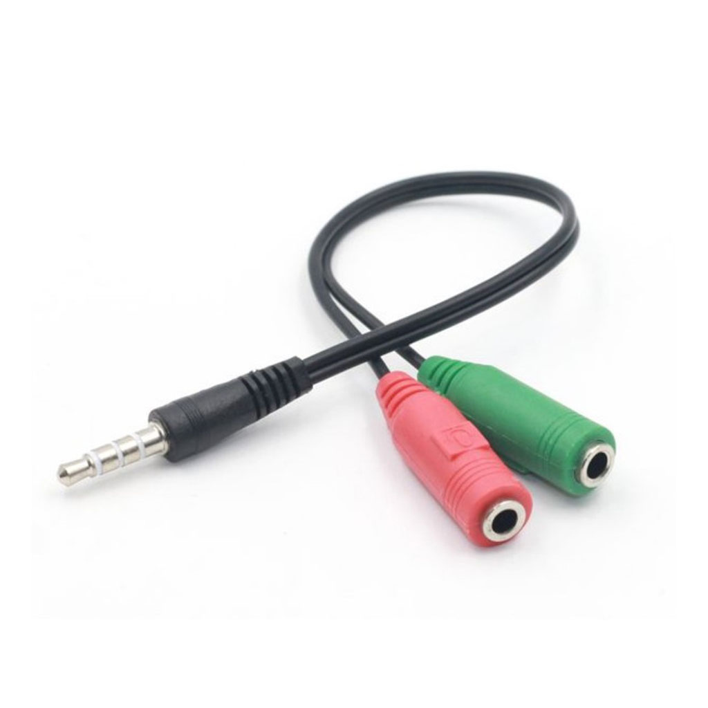 Ljudkabel adapter i 3.5mm hankontakt till 2 honkontakter