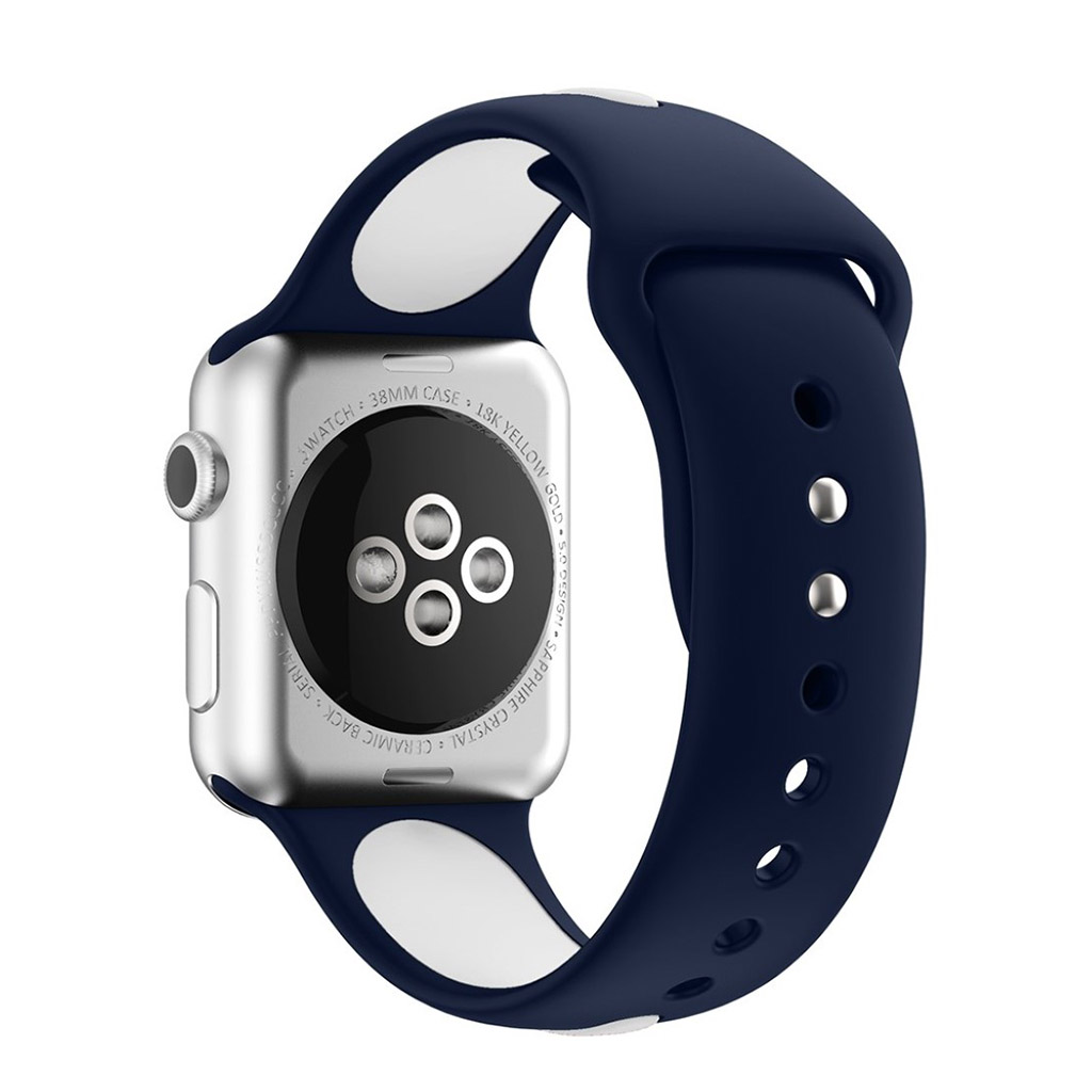 Apple Watch 38mm Tvåfärgat flexibelt klockband - Blå vit