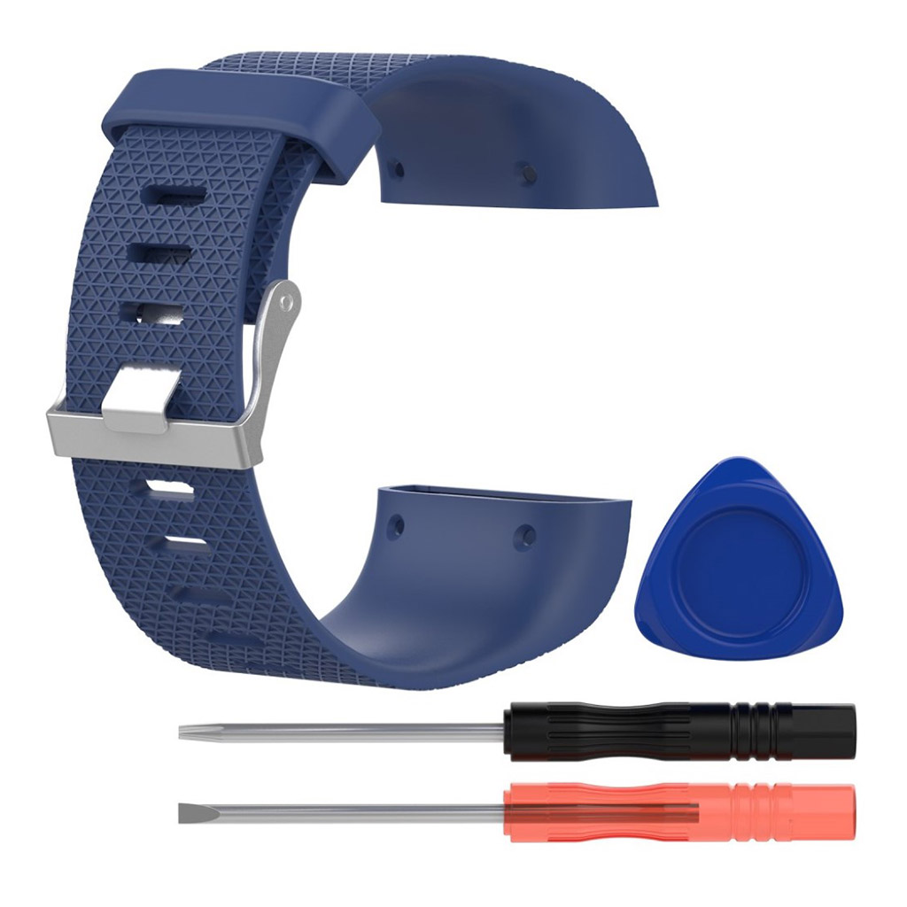 Fitbit Surge Unikt silikon klockband - Storlek L Mörk blå