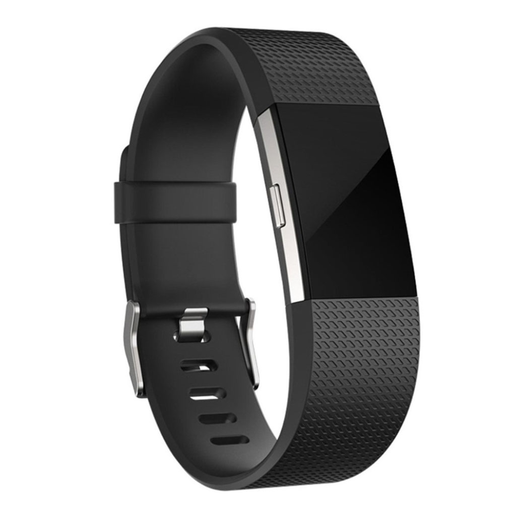 Fitbit Charge 2 klockarmband silikon mjuk miljövänlig - Svart