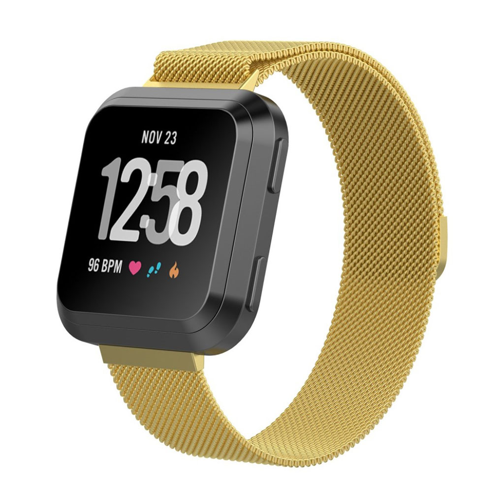 Fitbit Versa urlänk i rostfri stål meshlänk - Guld och storlek S