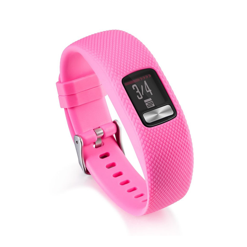 Garmin Vivofit 4 klockarmband träningsklocka i TPE och TPU material halkfri textur - Rosenröd och storlek S