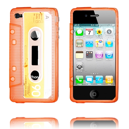 Cassette Skal Semi-Transparent (Orange) iPhone 4/4S Silikonskal