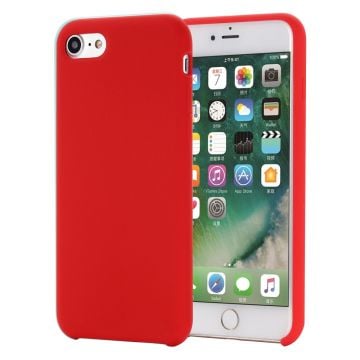 Edge Wrapped Liquid Silicone Phone Protection Case Cellphone Shell for iPhone 7/8/SE (2020)/SE (2022) - Red