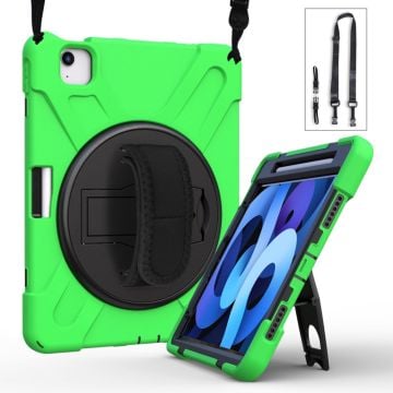 iPad Air 11 (2024) / Air (2020) / Air (2022) / Pro 11-inch (2022) / (2021) / (2020) / (2018) bump resistant and Silicone Kickstand Case with Strap - Green