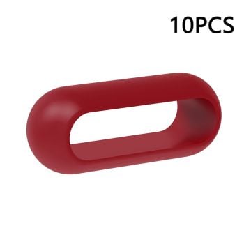 10Pcs Xiaomi Smart Band 8 Pro Klockarmband Silikonhållare Ögla Klockarmband Fästring - Vinröd