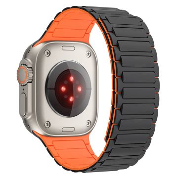 Apple Watch Series 41mm, 40mm, 38mm klockarmband magnetiskt silikonarmband - Svart Orange