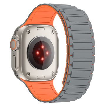 Apple Watch Series 41mm, 40mm, 38mm klockarmband magnetiskt silikonarmband - Grå Orange