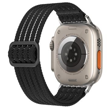 Apple Watch Series 41mm - 40mm - 38mm Klockarmband i vävd nylon Andningsbart armband - Svart