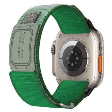 Apple Watch Series 41mm - 40mm - 38mm Nylon klockarmband Magic Tape ersättningsarmband - Militärgrön