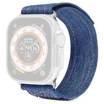 KALEBOL Apple Watch Series 41mm - 40mm - 38mm Denim klockarmband Magic Tape Justerbart armband - Mörkblå