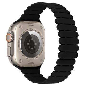 Apple Watch Series 7 8 9 41 mm / 6 5 4 SE (2023) SE (2022) SE 40 mm / 3 2 1 38 mm silikonarmband med bambufog - Svart