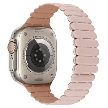 Apple Watch Series 49mm - 45mm - 44mm - 42mm Bambu ledband - Rosa + Rosa