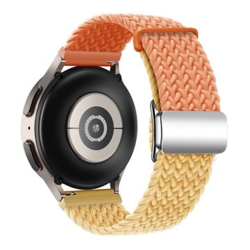 Huawei Watch GT 3 42mm / GT 3 Pro 43mm Universal 20mm Woven Strap Magnetic Silver Buckle klockarmband - Orange + Gul